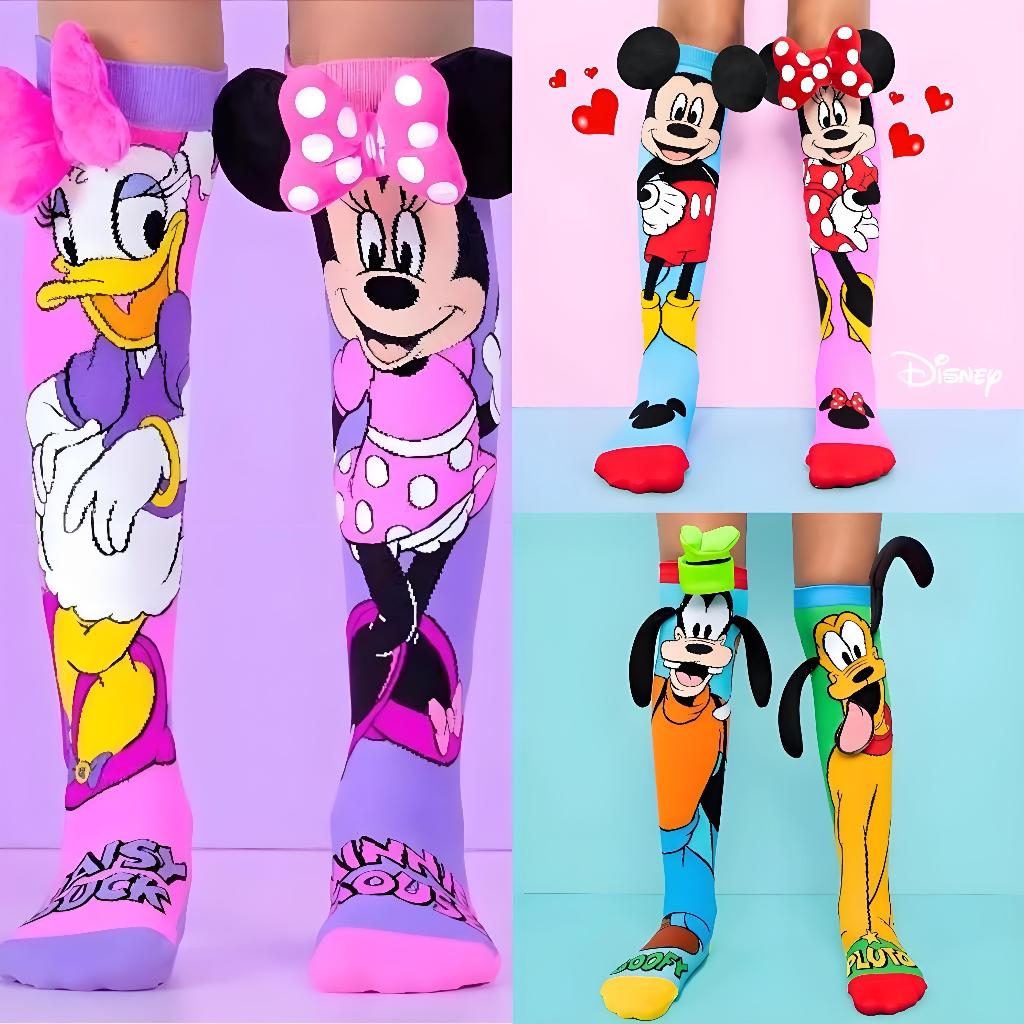 Meias Mickey Mous Infantil 3D Desenho Animado Meia Infantil Cano Alto ...