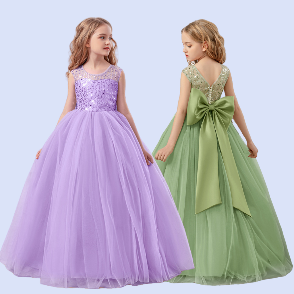 Vestido Infantil de Gala 2025 – Longo para Dama de Honra Júnior, com ...
