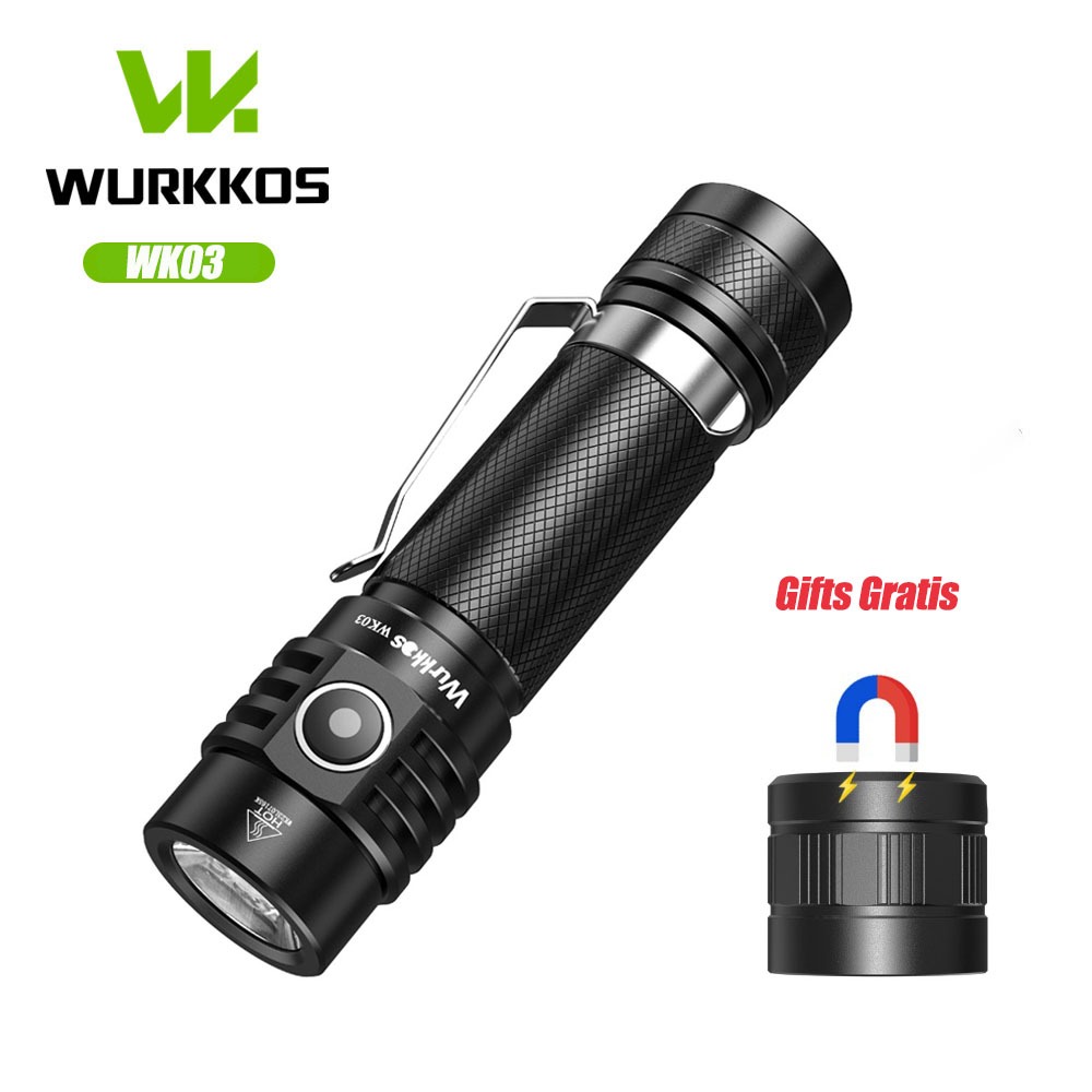 Wurkkos WK03 Nichia 519A 1200lm USB Tipo-C Carregamento 18650