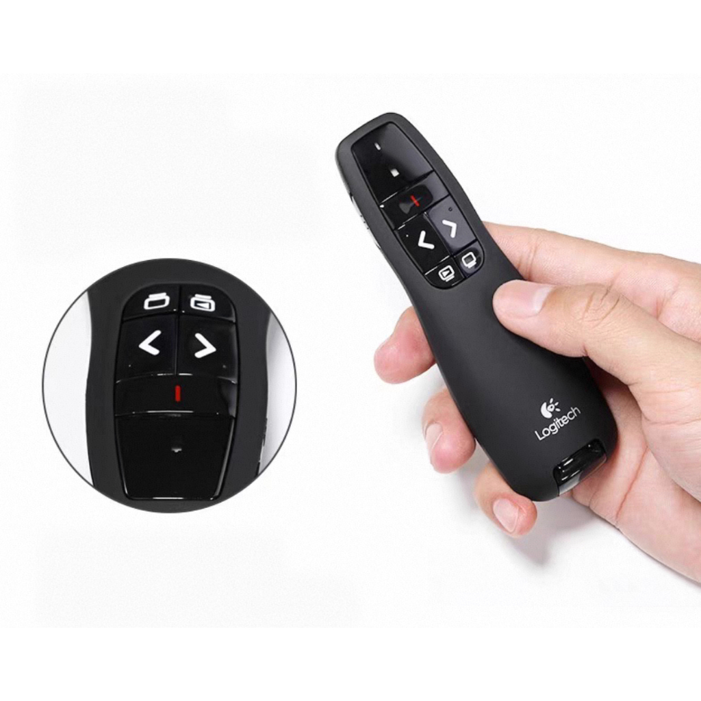 Logitech R400 PPT Clicker Apresentador Remoto Sem Fio A Laser Vermelho ...