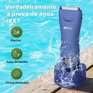 Aparador de Pelos Masculino Corpo Todo Virilha Peito Costas Recarregável com LED