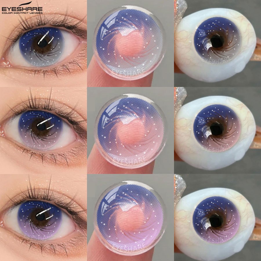Lentes De Contato De Cor Rosa Bonito cosplay Roxas Com Estojo Coloridas Uso Anual Navio Do Brasil