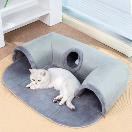 Cama De Gato 2 Em 1 Túnel Removível – Confortável E Divertida, Suporta Até 8kg