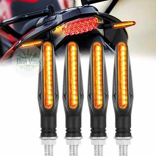 Kit 2/4 Peças Pisca Palito Slim De Seta Led Sequencial Esportiva Para Moto Amarelo Universal 12V
