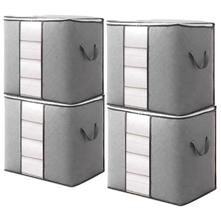 4UN Caixa Saco Organizador Edredom Cobertor Guarda Roupa Armário Anti-Poeira Umidade Multiuso em Oferta na Shopee