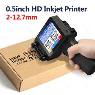 Impressora Portátil de Mão 12.7mm Inkjet para Texto QR Código de Barras Lote Logotipo Data