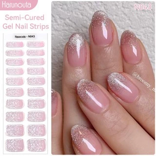 222 Dicas Tiras De Gel Semi-Curado De Unhas Glitter Adesivo De Cobertura Total Francês em Oferta na Shopee
