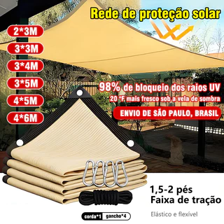 Rede de sombra (tipo aprimorado) adequada para varanda, taxa de sombreamento acima de 90%, com corda e trava de seguranç em Oferta na Shopee