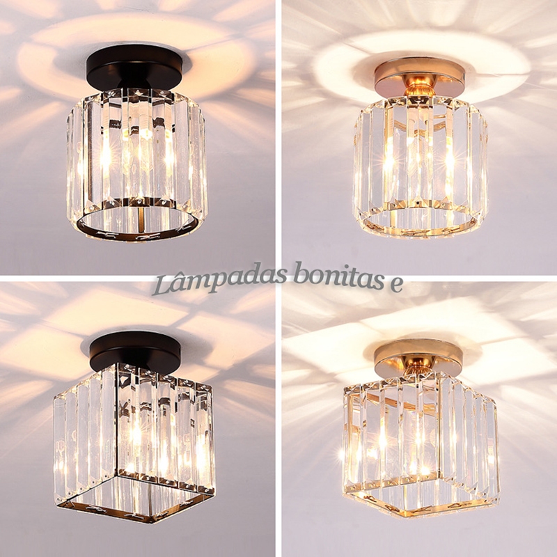 Lustre De Cristal Simples Americano , Personalidade Criativa , Iluminação Para Casa , Quarto , Sala De Jantar (110v/220v