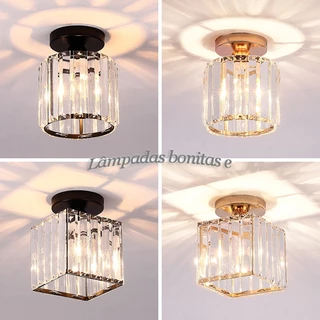 Lustre De Cristal Simples Americano , Personalidade Criativa , Iluminação Para Casa , Quarto , Sala De Jantar (110v/220v