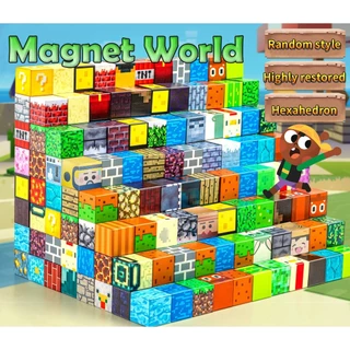 50 Peças/100 Blocos Magnéticos Ímã Mundo Bloco Magnético Montagem Tridimensional Sucção Magnética DIY Variedade MC Cubo