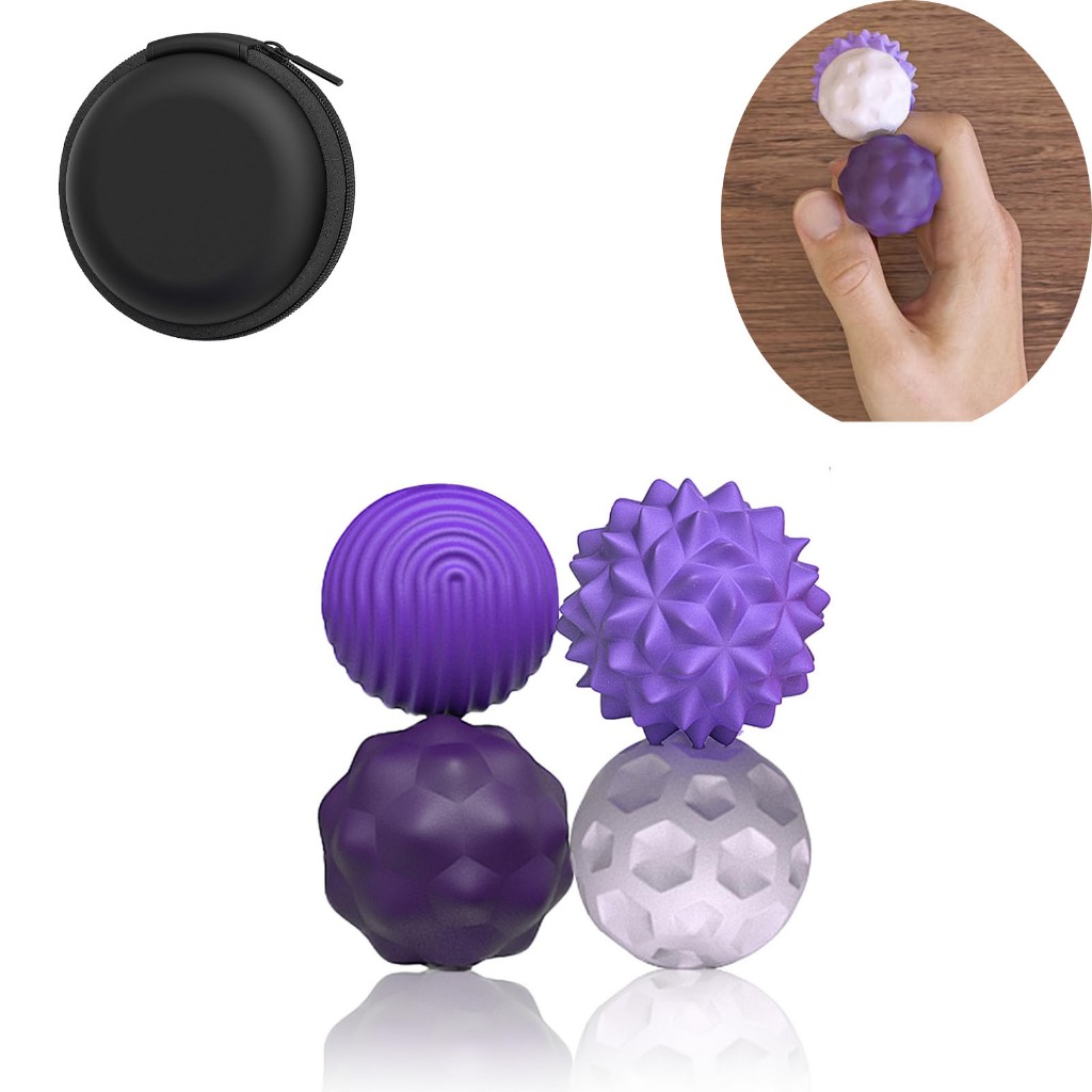Set De 8 Bolas Magnéticas De Silicona Suave – 4 Texturas Diferentes, Alivian El Estrés, Para Adultos Y Niños, Con Caja De Almacenamiento, Ideales Para Ansiedad Y TDAH