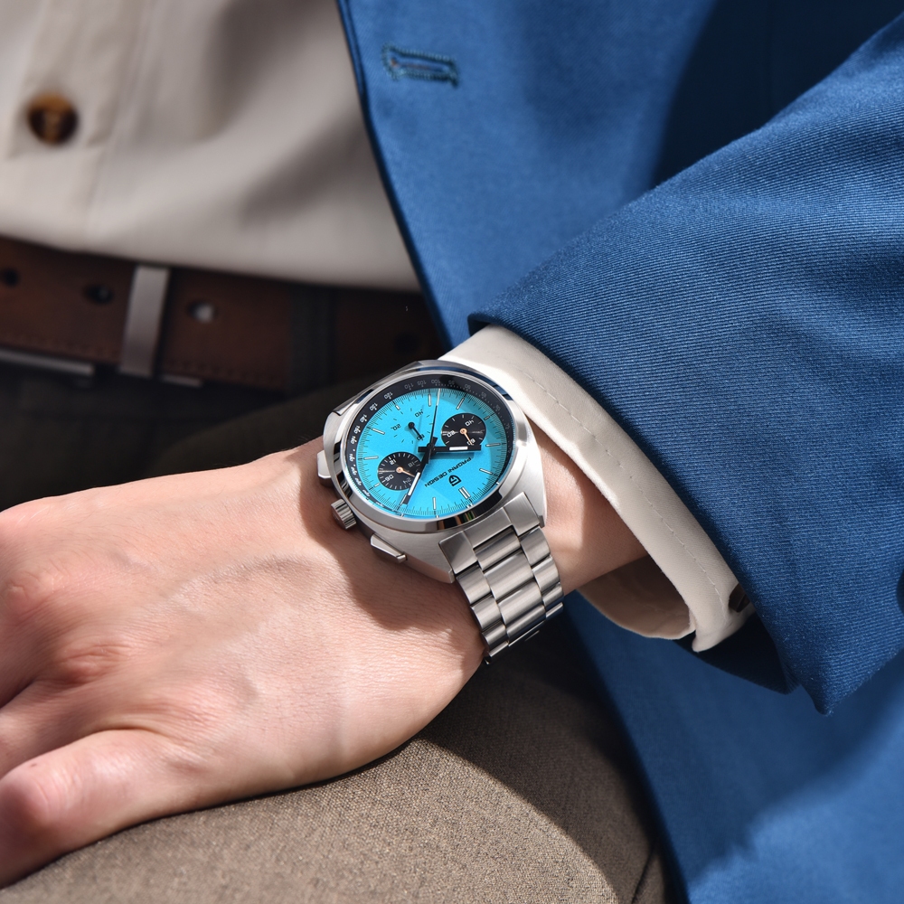 PAGANI DESIGN Clássico Azul Masculino Relógio Panda Cronógrafo