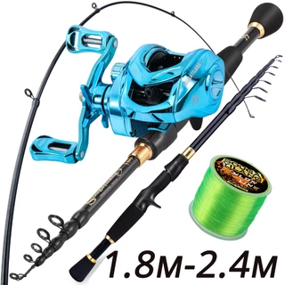 Sougayilang Conjunto De Pesca 1.8-2.4m Portátil Ultraleve Vara Telescópica E Carretel De Fundição 7.2 : 1 Relação De Eng em Oferta na Shopee