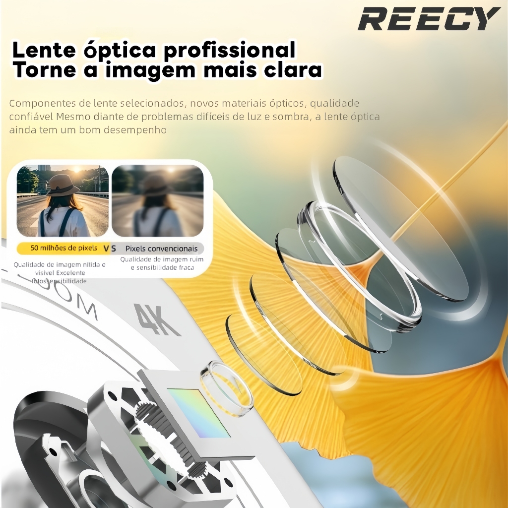 REECY Câmera Digital 4K Portátil Retro De Nível De Entrada Dupla