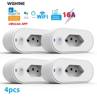 16A Tomada Inteligente Adaptador Wifi eWeLink App control Alexa Google Home Controle vioce