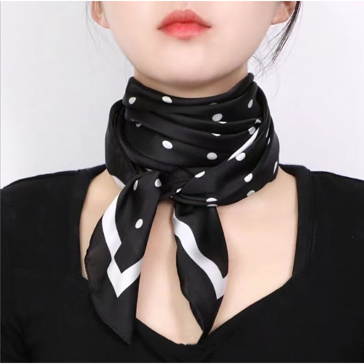 Lenço De Seda Feminino Pequeno Pescoço Quadrado Estilo De Proteção ...