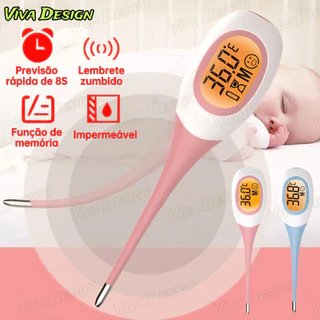 Termômetro Digital De Medição Rápida De 8 Segundos Para Adultos E Crianças , Cabeça Macia , Axilas Orais ° F/C em Oferta na Shopee