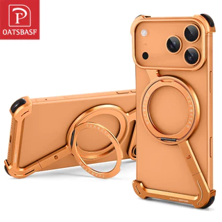 OATSBASF Capa De Telefone Com Dissipação De Calor Sem Bordas Suporte Giratório Magnético Para iPhone 17/16/15/14 Pro Max