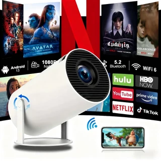 Projetor HY300 Original Portátil Smart Android 11 4K Ultra HD HDMI Wifi Bluetooth Alto Falante Embutido