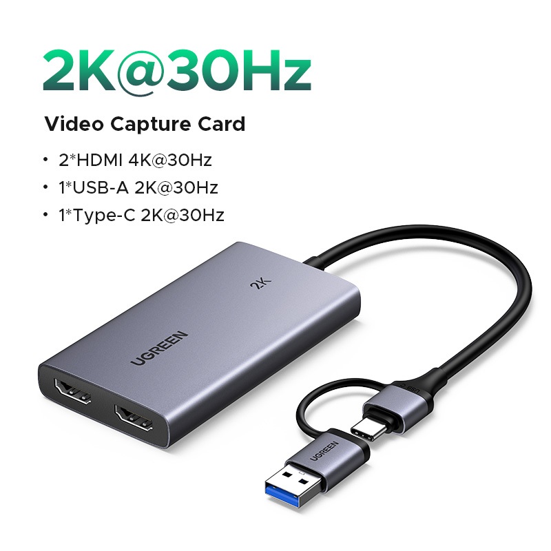UGREEN 2 Em 1 HDMI Para USB Placa De Captura De Vídeo E Áudio 4K