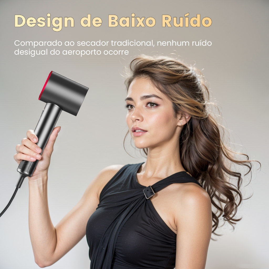 Secador de Cabelo Profissional de Alta Velocidade 1600W, Jato de Ar ...