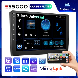 （Envio de São Paulo）ESSGOO 9 Polegadas 2 Din Carro Multimídia Center 2GB 4GB Android 14 MP5 Player Com GPS