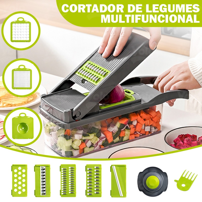 Cortador Multifuncional Fatiador de Legumes 16 Em 1 Frutas Vegetais ...