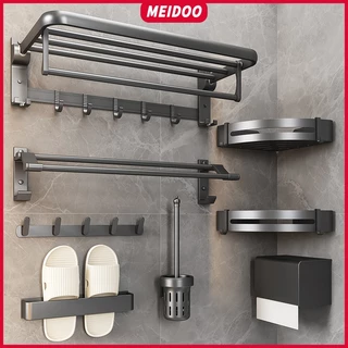 MEIDOO Toalheiro De Alumínio , rack De Armazenamento Para Banheiro , À Prova D'água Sem Perfuração em Oferta na Shopee