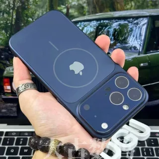 Nova capa de telefone para iPhone 17 pro max, painel traseiro de vidro fosco, janela grande Premium 13 14 15 16 pro max