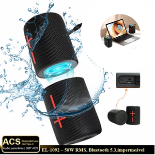 Kit 2 Caixa De Som 20w Removível Tws 2 Em 1 Resistemte Agua Eletro EL1092 Pronta Entrega