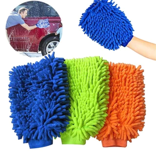 Kit de Lavagem para Carro e Moto – Luvas + 3 Panos de Microfibra Cor aleatória