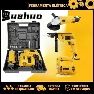 110V/220V KIT Furadeira Parafusadeira E Lixadeira Esmerilhadeira E Serra Tico Tico Com Peças E Maleta. em Oferta na Shopee