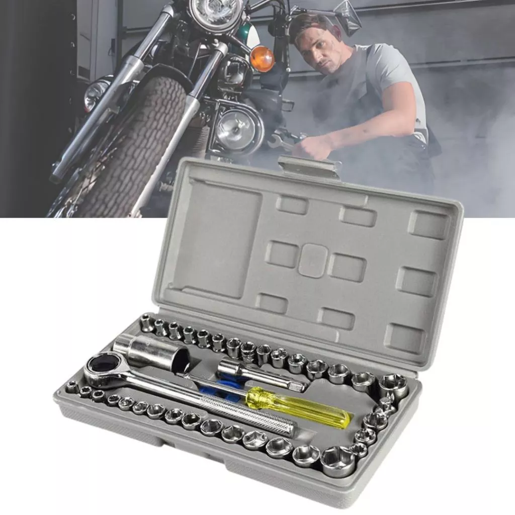 40 46 Peças Jogo De Soquetes Chave Catraca Reversível Com Maleta Jogo De Ferramentas Completo
