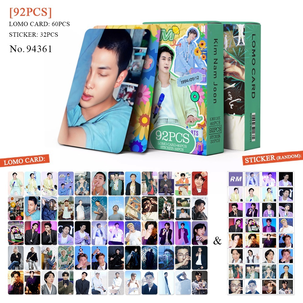 92pcs Star Merchandise Photocard BTS lomo Card SUGA V JK JIN Photo