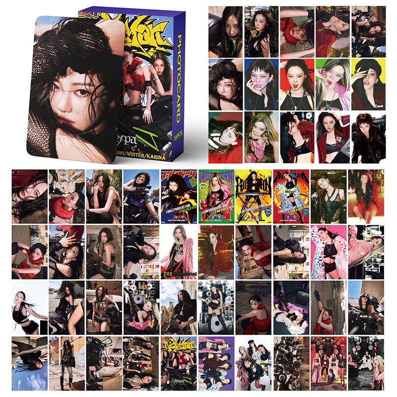 55pcs/box aespa photocards Rich Man Dirty Work Álbum Karina Winter