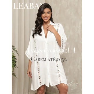 Vestidos de praia plus size, saídas de praia longas e vestidos de camisa com decote em V em uma variedade de cores. em Oferta na Shopee