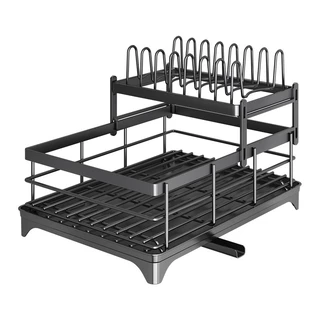 Escorredor de Louça Rack De Cozinha 2 Andares Preto haosin em Oferta na Shopee