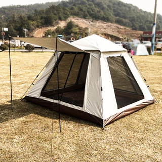 Tenda de acampamento automática Off-White Upf 50+ à prova d'água de tamanho grande pode conter 1-4 pessoas em Oferta na Shopee
