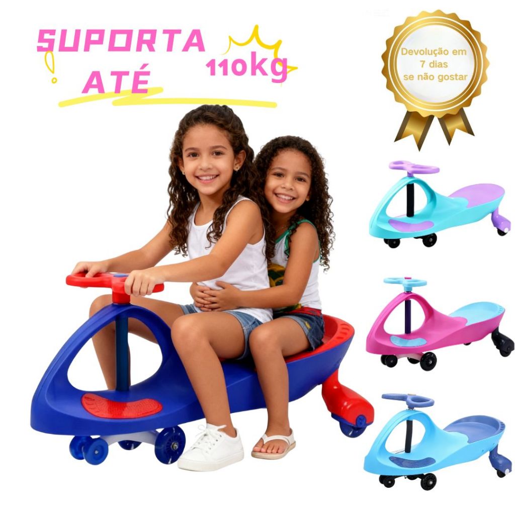Carrinho de rolimã com Volante Giratório 360° -Brincadeira Segura com ...