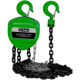 Talha Manual 1 Tonelada com Corrente de 3 Metros – Capacidade 1000Kg ...