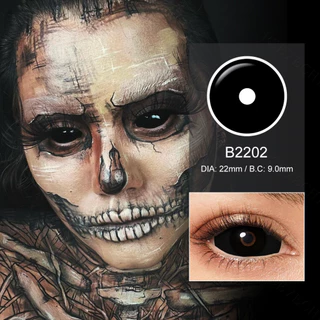 Lente Sclera 22mm Lentes De Contato Preta Cosplay Cosméticos Para Maquiagem Olhos grandes 2 Pçs / Par