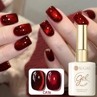 UR Açúcar 15ML Olhos De Gato Vermelho Gel Magnético Polonês Natal Cor Vermelha Flash Contas De Vidro Unhas Vermelhas em Oferta na Shopee