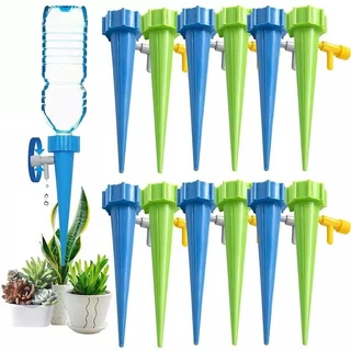 Kit Com 12/24 Gotejador Irrigador Acoplável Em Garrafa Pet Jardim Dosador Vaso Em Garrafa