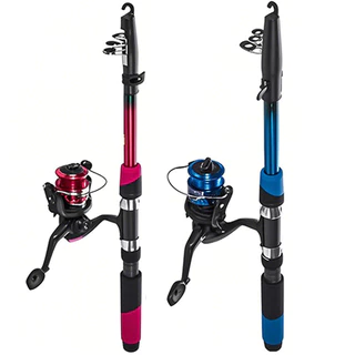 Kit 2 Varas De Pesca 60-120lbs Completo Com Carretel Esportes Ao Ar Livre Baixo Portátil Linha