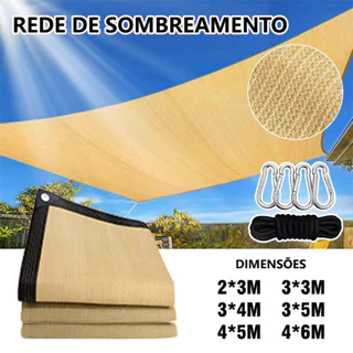Amarelo/castanho Tela Sombreamento 98% para Garagem e Piscina, Proteção UV e Instalação Rápida Vários tamanhos em Oferta na Shopee