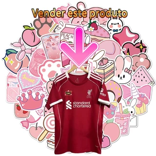 Novos adesivos: 50 peças de adesivos de desenho animado femininos rosa, adesivos à prova d'água para laptop e