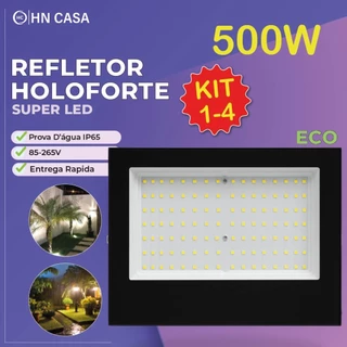kit 4 Refletor holofote led eco pro 500w Branco Frio 6500k (Luz Branca Fria) | ip65 110v-220v bivolt