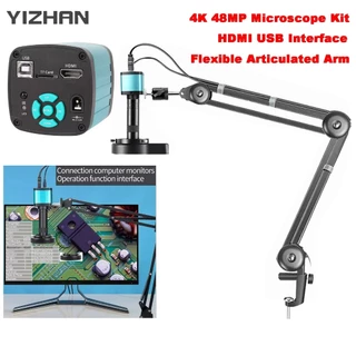 YIZHAN 4K 48MP Câmera De Microscópio Eletrônico Digital HDMI USB Cantilever Suporte C-Mount Lente Zoom 1-150X Para Aquis em Oferta na Shopee