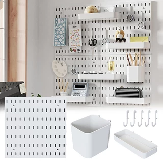 Prateleira De Parede Pegboard Display DIY Kit Buraco Placa Para Painéis Decoração Casa Pendurado